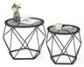 Vasagle 2 tables basses rondes plateau amovible, gris ardoise + noir d'encre