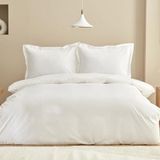 KARACA Home Uniq 100% Katoen Satijn Single Dekbedovertrek Set, Wit