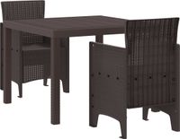 vidaXL Tuin Eettafel Set Bruin Polypropyleen