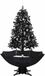 vidaXL Arbre de Noël enneigé avec pied parapluie 170 cm PVC noir