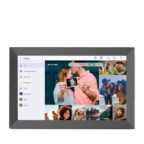 PRIXTON Prado XL Digitale Fotolijst met WiFi, 15,6 inch Touchscreen, Full HD 1920x1080, 1 GB RAM / 32 GB Flashgeheugen, 2 Luidsprekers, Mobiele App, USB Type-C-ingang, USB-A, SD-kaart en Hoofdtelefoon