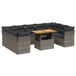 vidaXL Loungeset met Kussens, Poly Rattan, Grijs