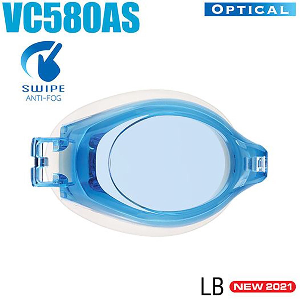 View zwembril lens met SWIPE technologie VC580AS Sterkte +6.0 kleur blauw