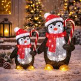 Luca Lighting Kerstverlichting Set Pinguin Duo (30 cm en 40 cm) Acryl - gekleurde LED