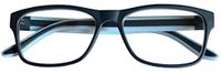 Revolite STREET leesbril met gripvaste beugel, krasbestendige lenzen, antireflecterend, unisex (1, blauw, azuurblauwe inzetstukken)