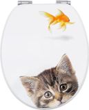 Unyqoos® Luxe toiletbril met deksel – Soft-Close, motiefprint, 43,5 x 37,5 x 5 cm, geschikt voor O-vormige toiletten, roestvrijstalen scharnieren, draagvermogen 200 kg