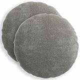 vidaXL - Taie d'oreiller - 2 pièces - HEERLEN - Gris foncé - Ø 50 cm - Coton satiné