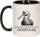 Bellatio Decorations Cadeau mok voor de familie Ooievaar - het leven is beter met - zwart - keramiek - 300 ml