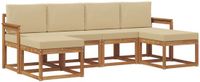vidaXL - Buiten - bank - set - 6 - st - Natuurlijk - en - Beige