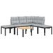 VidaXL 5-delige Loungeset met Kussens Gepoedercoat Staal Zwart