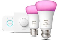Philips Hue White and Color Ambiance Starterkit - E27 - 2x 9W - 1100lm + Bridge & Smart Button