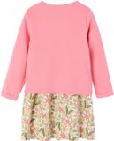 Vertbaudet Set - 2 delig - jurk - cardigan - meisjes - katoen - roze, gebloemd