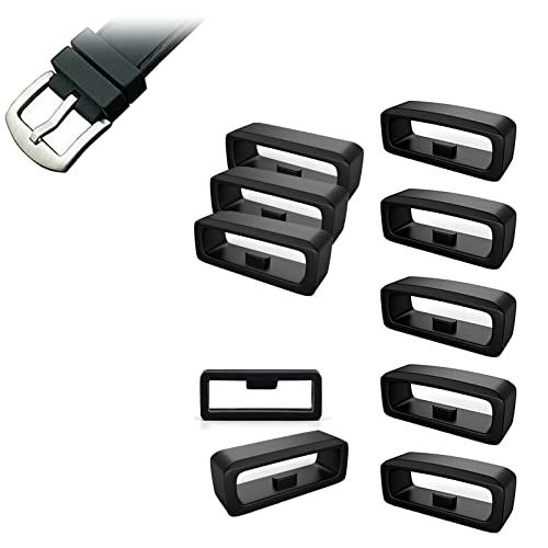 welezhu 8 horlogebandlussen 22 mm Garmin armband lus, horlogeband houder zwart, lus voor horlogeband siliconen, sluitring compatibel met Garmin Fenix5, Garmin Forerunner 945, 935, 235,735XT, 24mm