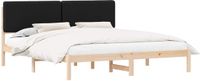 vidaXL Bedframe met gestoffeerd hoofdeinde, zwart, 180 x 200 cm