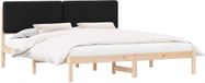 vidaXL Bedframe met gestoffeerd hoofdeinde, zwart, 180 x 200 cm
