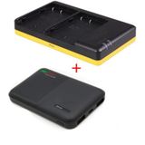 Panasonic Powerpakket Deluxe: DMW-BLF19 duo oplader + 5000mAh Powerbank voor 2 Panasonic accu's DMW-BLF19