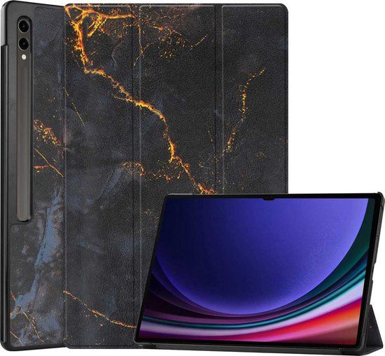 iMoshion Tablet Hoes Samsung Galaxy Tab S9 Ultra - Book Case - Zwart / Black Marble