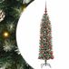 vidaXL Kunstmatige slanke kerstboom Groen en Wit 120 cm