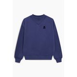 The New Society sweater met logo - donkerblauw