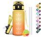 Unyqoos® Gourde sûre et polyvalente pour enfants avec marqueur de temps inspirant - Orange, 0,50 l