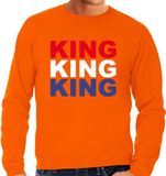 Bellatio Decorations King Koningsdag sweater King - oranje - heren - M