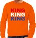 Bellatio Decorations King Koningsdag sweater King - oranje - heren - M