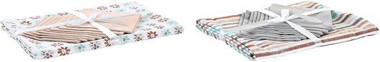 DKD Home Decor Placemat en servetten - 150 x 250 cm - Grijs
