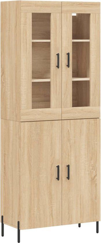 vidaXL Hoge kast 69,5x34x180 cm bewerkt hout sonoma eikenkleurig
