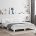Maison Exclusive Cadre de lit exclusif avec éclairage LED intégré, blanc, 193 x 203 cm, en panneaux de particules