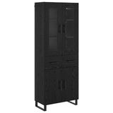 vidaXL Highboard Zwart Eiken 69,5 x 34 x 180 cm