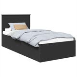 vidaXL Cadre de lit avec tête de lit Noir 90 x 190 cm Bois traité