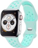 Strap-it Classic Sportbandje - Turquoise - Siliconen - Geschikt voor Apple Watch 38/40/41/42mm