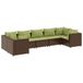 vidaXL Loungeset met Kussens Poly Rattan Bruin