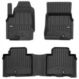 Frogum SsangYong Rexton IV à partir de 2017 - Jeu de tapis de sol (3 pièces) - Caoutchouc TPE - Bord de 6 cm - Inodore