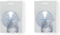 Decoris Grote zuignap ophanghaak - 20 stuks - transparant - 8,5 cm - kunststof