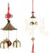 Merkloos Relaxdays Windgong - Set van 2 - Windorgels - Binnen en Buiten - Oosterse Decoratie - Feng Shui - Goud/Zwart