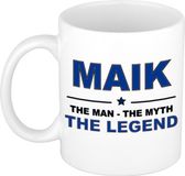 Bellatio Decorations Maik cadeau mok - man myth legend - naam koffiemok / beker - wit en blauw - 300 ml - verjaardag