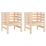 VidaXL Fauteuils de jardin 2 pièces Bois de pin 61,5x53x71 cm