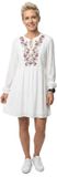 VERO MODA VMMINA EMB L/S SHORT DRESS WVN EXP GA Mini robe Femme Blanc