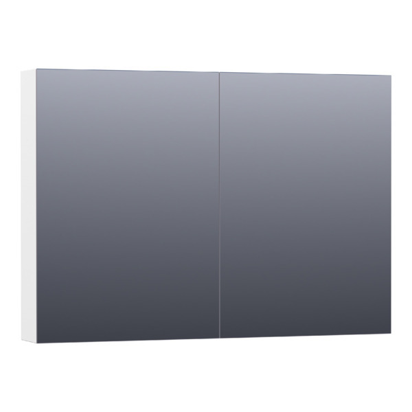 Saniclass Plain Spiegelkast 99x70x15cm Mat Wit SK-PL100MW