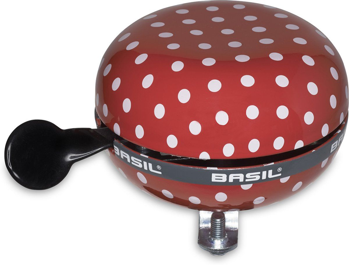 Basil Polkadot Big Bell - Fietsbel - Rood / Wit