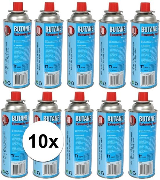 Alrides 10x Kookstel gasflessen butaan gas - 10 stuks a 227 gram - gasbus navulling