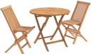 vidaXL 3-delige opvouwbare bistrotuinset Naturel