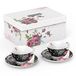 London Boutique Theekop en Schotel Set 2 Afternoon Theeset Nieuwe Bone China Vintage Flora Geschenkdoos 200m (zwart)