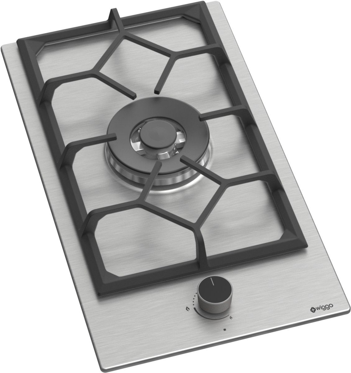 Wiggo WH-G331RD(X) - Inbouw gaskookplaat met Wok - 30cm - Rvs - Inox