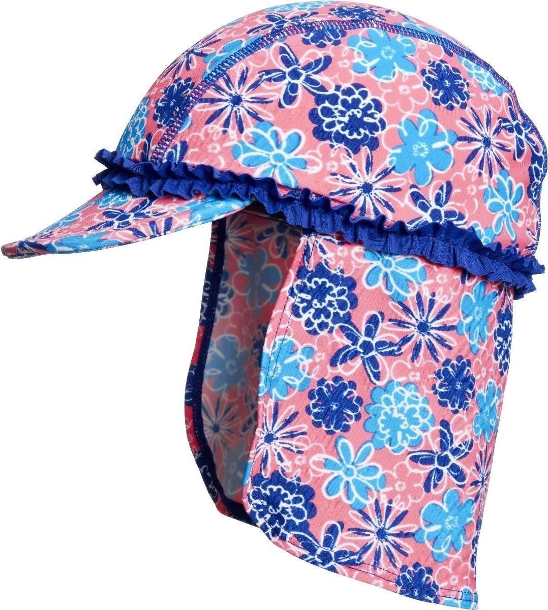 Playshoes UV zonnepetje Kinderen Bloemen Ruches - Roze - Maat 49cm