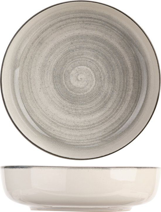 Cosy & Trendy Diepe Borden – Baltic Grey – Ø 18 cm – 6 stuks