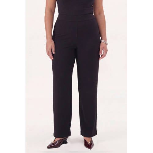 YOEK straight leg pantalon Plus Size - zwart