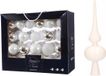 Decoris Kaemingk B.V. 42x stuks glazen kerstballen wit/zilver 5-6-7 cm inclusief witte piek