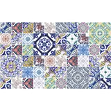 60 tegelstickers | stickers zelfklevende tegels – mozaïek tegels wandtattoo badkamer en keuken | tegellijm – meerkleurig elegant – 10 x 10 cm – 60-delig
